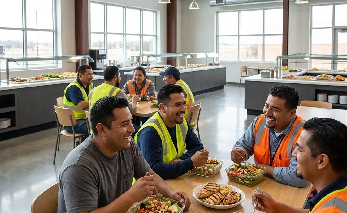 Empleados disfrutando su comida